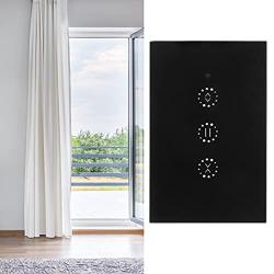 Garosa 10A WiFi Curtain Switch Remote Control Touch Smart Curtain Switch Voice Mobile APP Control US Standard AC95-250V PC ABS Black for Electric Smart Curtains System