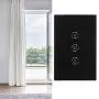 Garosa 10A WiFi Curtain Switch Remote Control Touch Smart Curtain Switch Voice Mobile APP Control US Standard AC95-250V PC ABS Black for Electric Smart Curtains System