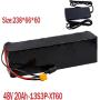 SHENGANG Lithium Battery Pack, 48V Ebike Battery, XT60 Plug,25A BMS and 54.6V 2A Charger,for 200W-1000W Motor Electric Bike Electric Scooter,12Ah