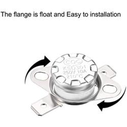 uxcell KSD301 Thermostat 210°C/410°F 10A Normal Closed N.C Adjust Snap Disc Temperature Switch for Microwave,Oven,Coffee Maker 5pcs
