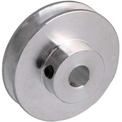 BQLZR 41x16x8MM Silver Aluminum Alloy Single Groove 8MM Fixed Bore Pulley for Motor Shaft 3-5MM PU Round Belts