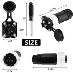 3 Pin 50 Amp Trolling Motor Plug Receptacle Set,Safe Marine Boat DC Power Connector,Waterproof Connector for Motor,Waterproof Plug Receptical for Trolling Motor/Down Rigger/Fishing Reel (White)