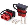 Orion Motor Tech Wire Connector 2 Pack, 50A Wire Harness Plug Kit for 6 to 12 Gauge Cables, 12V to 36V Battery Quick Connect Disconnect Set for Car Bike ATV Winches Lifts Motors More, Set of 2, Red