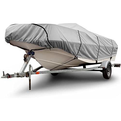 Budge 600 Denier Boat Cover fits Center Console V-Hull Boats B-631-X4 (16 to 18 Long, Gray)