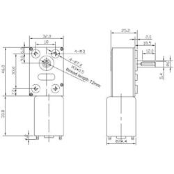 DC Worm Gear Motor 12V High Torque Reduction Gear Box with Encoder Srong Self-Locking 6mm Output Shaft(20RPM)