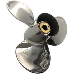 ARKDOZA 3 Balde SS Prop 30-70HP RH Rubber Hub 13 Spline Tooth Stainless Steel Propeller for Mercury Outboards