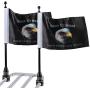 Motorcycle Eagle Flag Flags and Black Flagpole Luggage Rack Stainless Steel Mounts for Harley Davidson Yamaha Honda Goldwing CB VTX CBR Fit Most 1/2 Inch Cargo Rack Motocycle