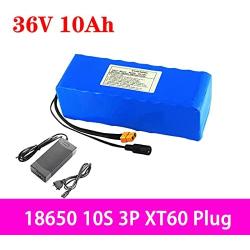 Jieoto 36V 10000mAh Ebike Lithium Battery 10AH 10S 3P Electric Bike Battery Pack for 150W-750W Motor for E-Scooters Electric Tools Electric Wheelchairs with BMS and Charger