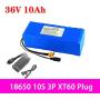 Jieoto 36V 10000mAh Ebike Lithium Battery 10AH 10S 3P Electric Bike Battery Pack for 150W-750W Motor for E-Scooters Electric Tools Electric Wheelchairs with BMS and Charger