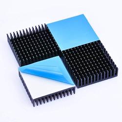 Easycargo 40mm Heatsink Kit 40x40x11mm + 3M 8810 Thermal Conductive Adhesive Tape, Cooler Heat Sink for Cooling 3D Printer, TEC1-12706 Thermoelectric Peltier 40mmx40mmx11mm (Black, 4)