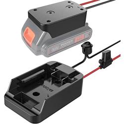 Power Wheel Adapter with Fuse&Switch,Secure Battery Adapter for Black+Decker 20V MAX Lithium Battery,with 12 Gauge Wire,Good Power Convertor for DIY Ride On Truck,Robotics,RC Toys and Work Lights