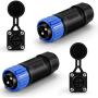 2 Set Trolling Motor Plug Receptacle Set Marine Boat Power Connector Waterproof Boat Plug 12 24 36 48 Volt Marine Plug for Freshwater Saltwater Trolling Motor Fishing Reel