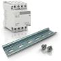 Shopcorp 60 Amp 4 Pole Normally Open Contactor, 110-120V Coil, Motor Load 40A, Lighting 63A Bundle with Slotted Steel Zinc Plated DIN Rail, 35 mm x 6 in – 1 Piece with 2#10 Screws