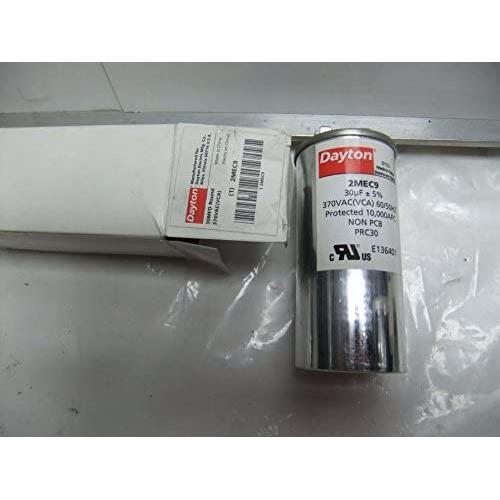 Dayton Motor Run Capacitor, 30 MFD, 370V, Round