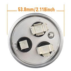 HUAREW 45 5 Capacitor 45+5 uF MFD 370/440 VAC CBB65 Dual Run Start Round Capacitor for Condenser Straight Cool or Heat Pump Air Conditioner or AC Motor and Fan Starting