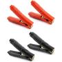 QWORK Battery Alligator Clips, 4 Pack, 100A Long Battery Clamps Jumper Cables Boost Clips for Car Auto Vehicle (2 Pcs Red + 2 Pcs Black)