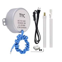 Synchronous Synchron Motor Turntable Motor 50/60Hz AC100~127V CCW/CW 4W with 7mm Flexible Coupling Connector Direction for Cup Turner, Cuptisserie, Tumbler Cup Rotator, Drying The epoxy(2.5-3RPM)