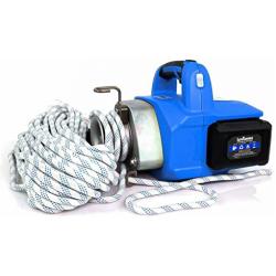 Landworks Electric Towing Capstan Winch Hoist Portable Cordless Brushless Motor Li-Ion Battery Powered 1000-2000 1/2-1 Ton Max Pulling Force for Forestry Hunting Off Road (Low Stretch Rope Included)