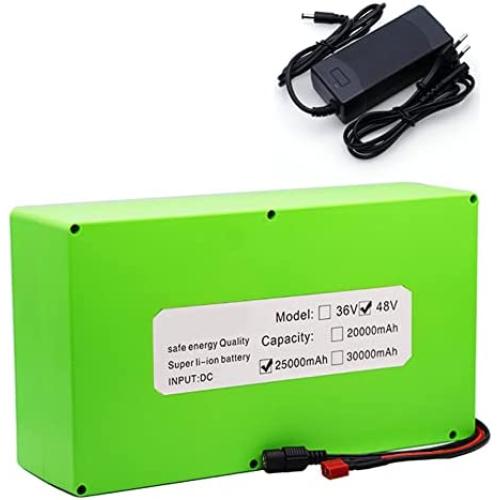 YUWYP 48V Battery 48V 25ah 18650 Lithium ion Battery Pack 48V 25AH Electric Bike Battery for 48V 500W 750W 1000W Motor