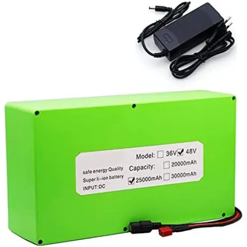 YUWYP 48V Battery 48V 25ah 18650 Lithium ion Battery Pack 48V 25AH Electric Bike Battery for 48V 500W 750W 1000W Motor