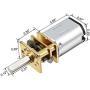 uxcell Micro Speed Reduction Motor DC 3V 25RPM with Full Metal Gearbox 0.15A Electric Gear Box Motor with 2 Terminals for DIY RC