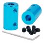 Twidec/2Pcs 6mm to 6mm Bore Flexible Shaft Coupling Robot Motor Wheel Blue Aluminum Casing Rigid Coupler Connector COUPLER-BU-6-6