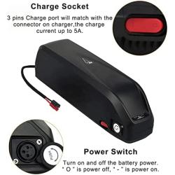 36V 18Ah E-Bike Lithium Ion Battery, with 42V 2A Charger, Built-in BMS, Waterproof Replacement Battery Pack, Ideal for 200-700W Motors