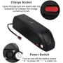 36V 18Ah E-Bike Waterproof Lithium Ion Battery Pack, Built-in BMS, with 42V 2A Charger, Suitable for 200W/250W/400W/500W/700W Motors