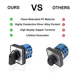 VictorsHome Changeover Switch SYW28-20 4 Positions 8 Terminals Universal Rotary Cam Selector Latching Switches 550V 20A