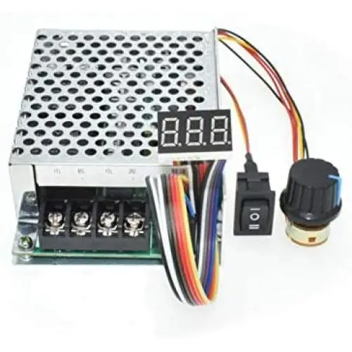 tatoko DC Motor Speed Controller 10V-55V 12V 24V 36V 40A Stepless DC Motor Speed Controller with Forward-Brake-Reverse Switch,Ajustable Potentiometer &Digital Display