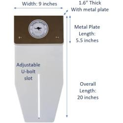 Outboard Motor Rail Mounting Bracket - 1 Inch Rail - Model X, White and Stainless Steel (KANGAS-01-X)