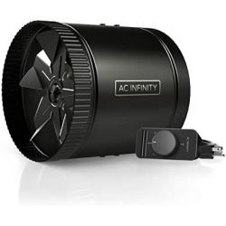 AC Infinity RAXIAL S8, Inline Booster Duct Fan 8” with Speed Controller - Low Noise Inline HVAC Blower Can Fan for Basements, Bathrooms, Kitchens, Workshops