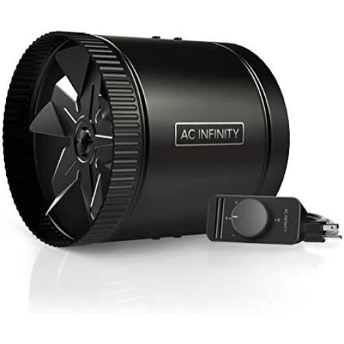 AC Infinity RAXIAL S8, Inline Booster Duct Fan 8” with Speed Controller - Low Noise Inline HVAC Blower Can Fan for Basements, Bathrooms, Kitchens, Workshops