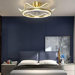 ATELANGE Crown Shape Childlike 3 Colors 3 Speeds Ceiling Fan with Lights with Remote Control Smart Mute Ceiling Fan Light Low Profile Fan Light Semi Flush Mount Pure Copper Motor for Living Room