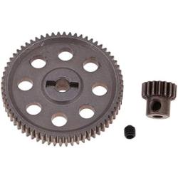 Vehicles-OCS Steel Diff Main Gear 64T & Motor Pinion 21T for Occus 94111 1/10 RC Truck Car