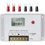 Solar Charge Controller 10A, Bateria Power 12V/24V PWM Solar Controller with LCD Display Dual USB Multiple Load Control Modes for AGM, Gel, Flooded and Lithium Battery, Used in RVs, Boats, Yachts