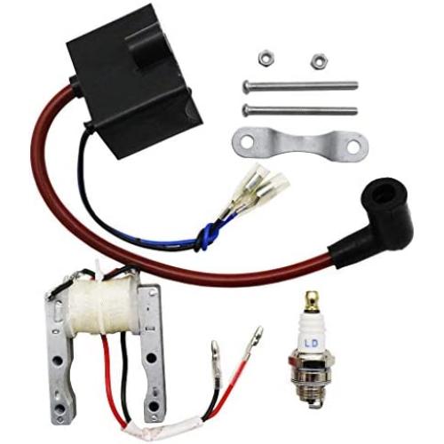 CNCMOTOK High Performance Kit CDI-Ignition-Coil Magneto Coil Spark Plug for 49cc-80cc 2-Stroke Motor Engine Motorized Bicycle Bike