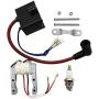 CNCMOTOK High Performance Kit CDI-Ignition-Coil Magneto Coil Spark Plug for 49cc-80cc 2-Stroke Motor Engine Motorized Bicycle Bike
