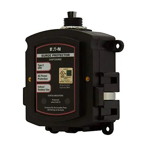 Protecteur contre les surtensions CHSPT2SURGE SPD Type 2 Eaton pour Maison Entière, NEMA 4, Monophasé, 120/240 Volts, UL 1449 3ème Édition Protecteur contre les surtensions CHSPT2SURGE SPD Type 2 Eaton pour Maison Entière, NEMA 4, Monophasé, 120/240 Volts, UL 1449 3ème Édition