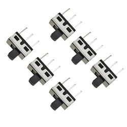 Boscoqo Mini Slide Switch 3 Pin 2 Position Subminiature Easy Solder Definite Level Action Durable Construct SPDT High Knob Vertical Toggle Panel Mount 6 PCS for 3D Printer Bread Board Power Control