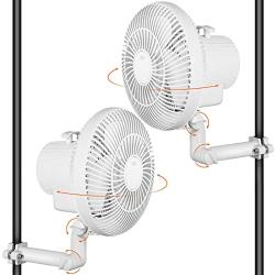 Grow Tent Fan Oscillating,6 inch 2 Speed Adjustable Tilt Clip on Fan 25W Copper Wire Motor 0.4