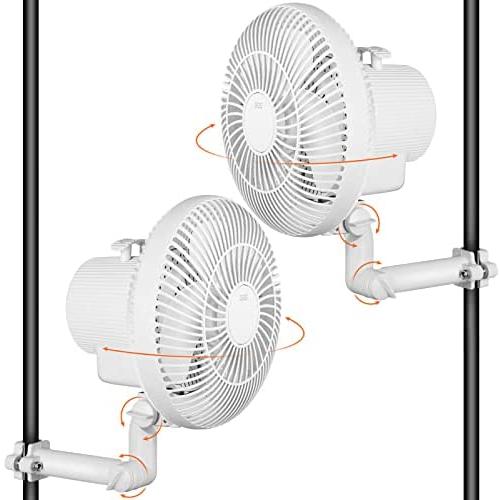 Grow Tent Fan Oscillating,6 inch 2 Speed Adjustable Tilt Clip on Fan 25W Copper Wire Motor 0.4