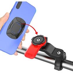 Bike Phone Mount Motorcycle Cellphone Holder with Universal Adapter Handlebar Stand for elctric-Bicycle, Mountain , Road Bike, Scooter iphone/samsung/google-2nd Gen, Huawei etc., red press button