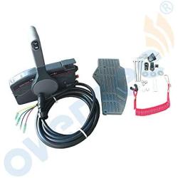OVERSEE Outboard Remote Control Box Side Mount Outboard Motor Fits for 703 Yamaha Outboards Push Throttle 10 Pin Cable 16 Feet Harness 703-48205-16-00