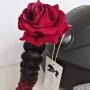 3T-SISTER Helmet Pigtails Gradient Ramp Helmet Braids Ponytail Helmet Hair with Suction Cup with Bowknot or Rose for Motor Bike 1PCS 24inch Many Colors (Helmet not Included)