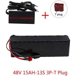 FREEDOH 48V 15Ah Electric Bicycle Battery Pack 13S 3P 21700 E-Bike Lithium Battery for Within 1000W Electric Scooters Electric Tricycles Electric Motorcycles with 20A BMS + Charger