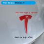 YHCDSEA Model Y Steering Wheel/Front Trunk/Rear Trunk Logo Sticker Cover Emblem Badge Decals 3PCS/Set for Tesla Model Y Accessories (Red)