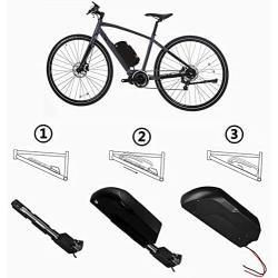 Jieoto Ebike Battery 36V 10Ah 48V 10ah/13ah/17ah Tiger Shark Pro Battery for 250W to 1000W Bike Motor with USB Port, 2A Charger, Safe Lock and LED.