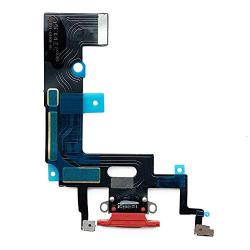 Johncase OEM Charging Port Dock Connector Flex Cable + Microphone + Vibrating Motor Buckle Replacement Part Compatible for iPhone XR All Carriers (Red)