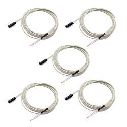 Tegg 5PCS NTC 3950 100K Thermistors Temp Sensor with 1M Wiring and 2Pin Connector for RepRap 3D Printer Heatbed Hot End Mendel Prusa J-Head
